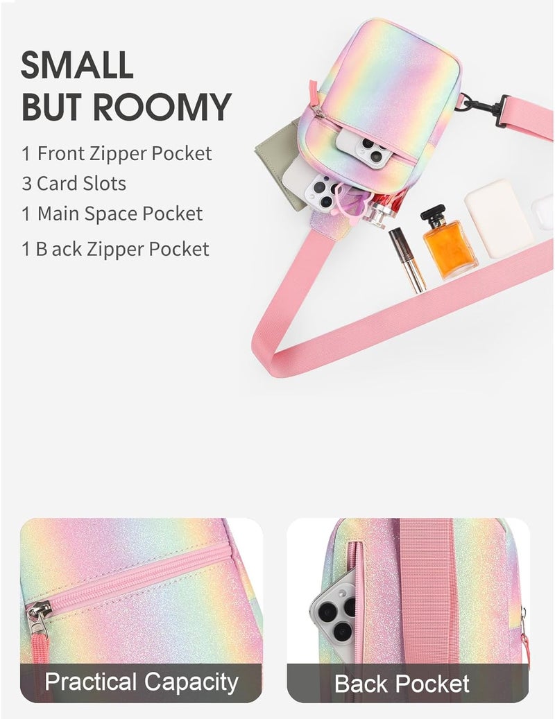 cotmcor Store Valentines Day Gifts for Kids: Fanny Pack Birthday Gift for 8 9 10 11 12 Year Old Teen Girls Trendy Stuff, Preppy Colorblock Crossbody Bag Adjustable Sling Belt Bags Purse for Travel Outdoor - Image 5